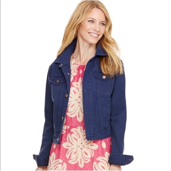 VINEYARD VINES Navy Blue Denim Jacket, XS - Picture 1 of 9